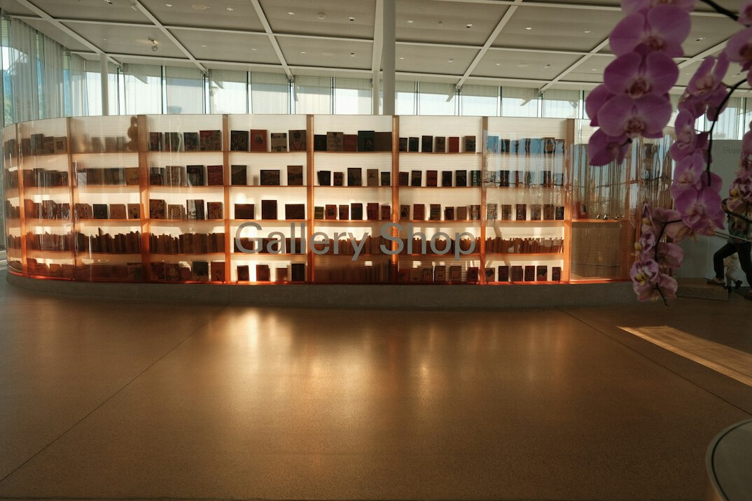 Quiet library interior with tall shelves