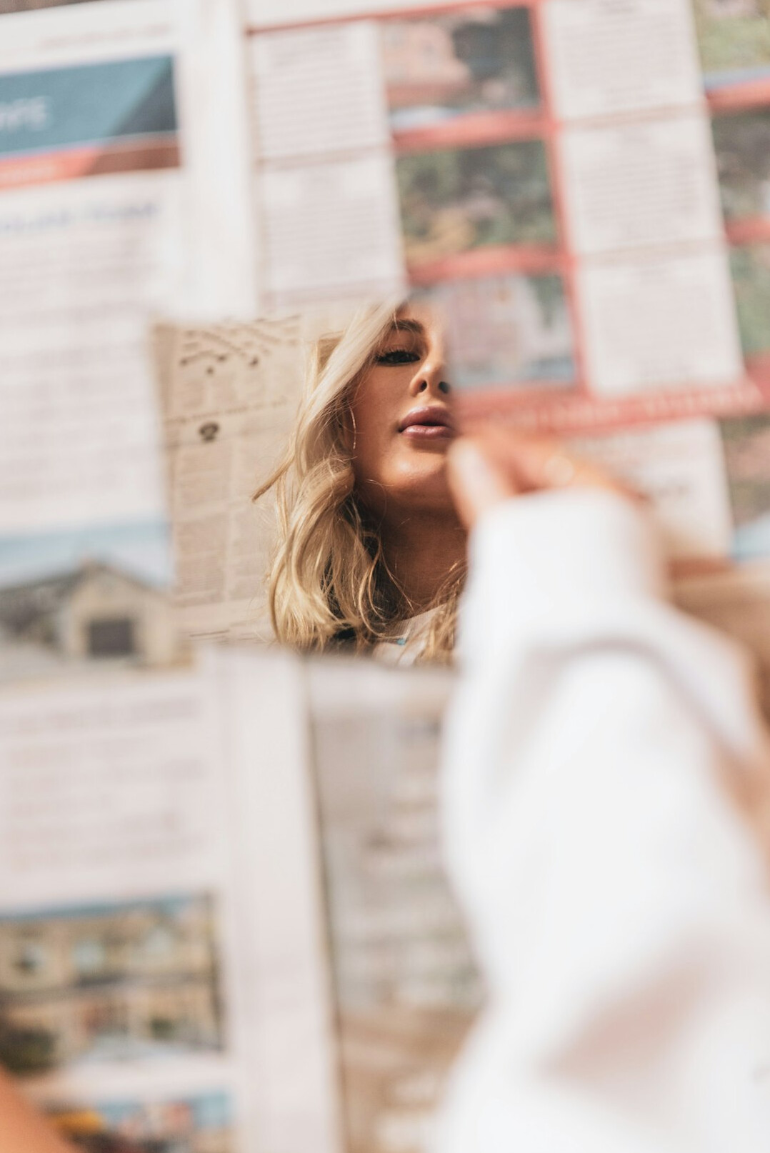 woman analyzing clues